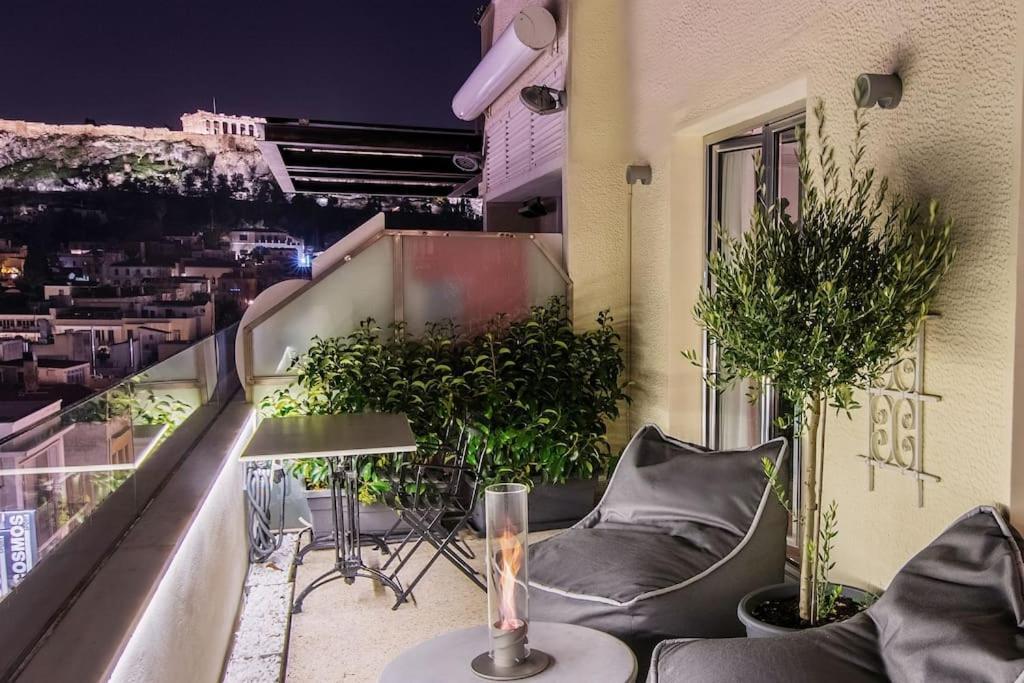 Heated Plunge Pool & Firepit Acropolis Penthouse Leilighet Athen Eksteriør bilde